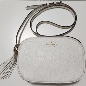 Kate Spade Annabel White Leather Medium Camera Crossbody Bag WKR00516